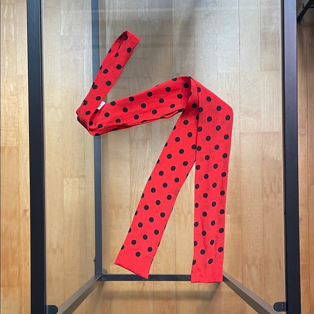 Red & Black Polka Dot Tie Scarf